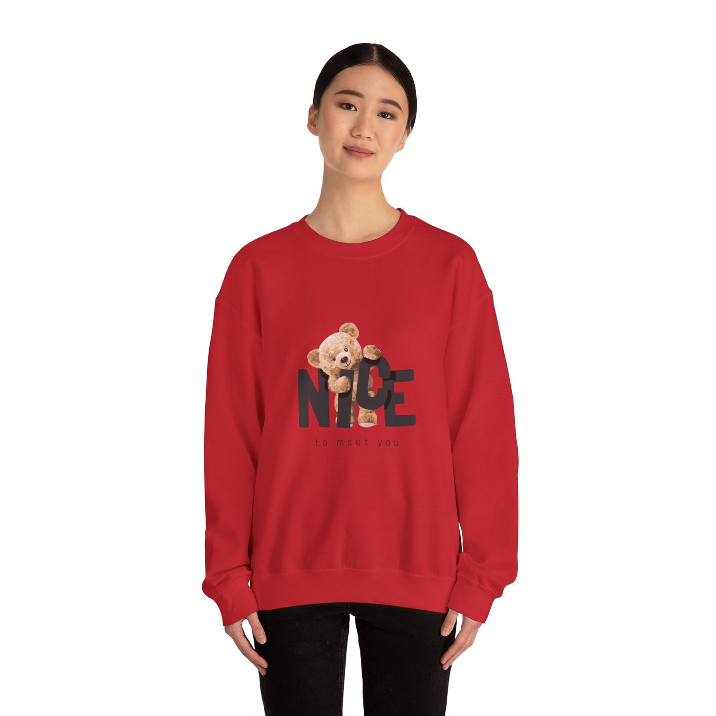 Cozy Teddy Bear Crewneck Sweatshirt - Cute & Comfy Pullover for Everyday Style