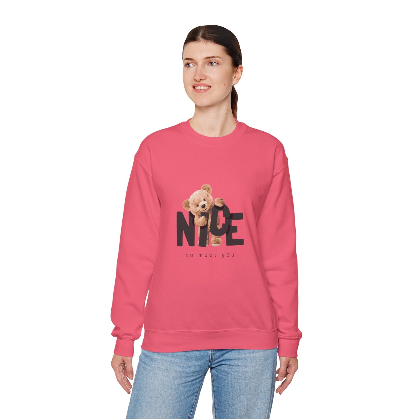 Cozy Teddy Bear Crewneck Sweatshirt - Cute & Comfy Pullover for Everyday Style